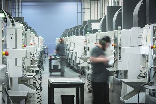 CNC machine in operation